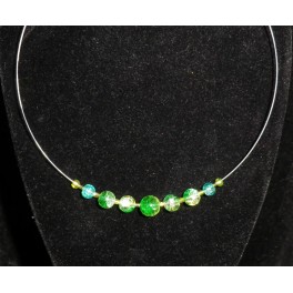 Green Glass beaded necklace