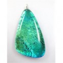 Iridescent Glass pendant on Sterling Silver Necklace