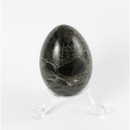 40mm Black Zebra Marble Polished Gemstone Carved Egg